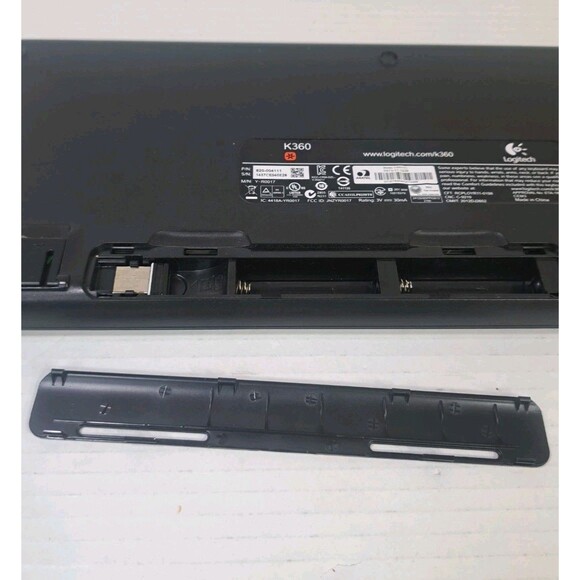 Logitech K360 Wireless Keyboard Glossy Black USB Dongle Included Tested Works PC - Picture 7 of 7